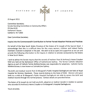 Letter from Sisters of St Joseph to Commonwealth Inquiry into Forced Adoption Practices